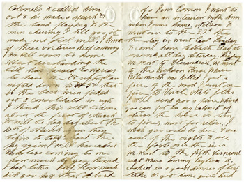 Will Fisher to his mother Camp Stoneman February 19, 1862