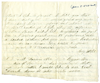Will Fisher to his mother Camp Stoneman, Washington, D.C. January 3, 1862
