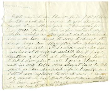 Will Fisher to his mother Camp Stoneman, Washington, D.C. January 3, 1862
