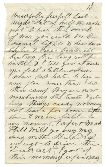 Will Fisher to his mother Camp Stoneman March 2, 1862