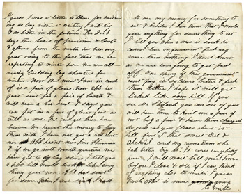 Will Fisher to his mother Camp of the 123rd Regt. NYS Loudoun Valley, Virginia November 25, 1862