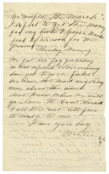 Will Fisher to his mother Stafford C. H. April 16, 1863