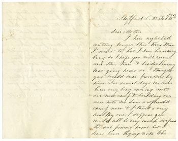 Will Fisher to his mother Stafford C. H. February 13, 1863