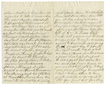Will Fisher to his mother Bridgeport, Alabama October 5, 1863