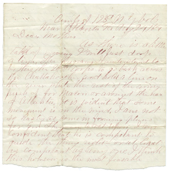 Will Fisher to his mother Camp of 123 NY Vols., near Atlanta, Georgia August 24, 1864