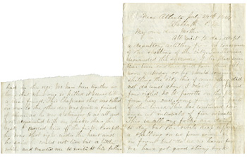 Will Fisher to his mother Near Atlanta Sabbath PM, July 24, 1864