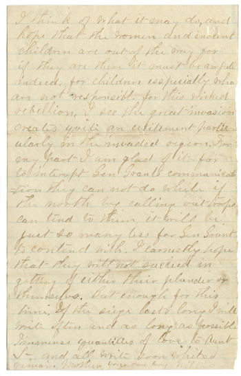 Will Fisher to his mother Near Atlanta Sabbath PM, July 24, 1864