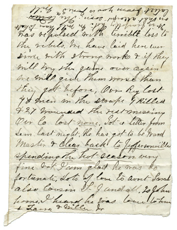 Will Fisher to his mother Kenasaw District, Georgia June 29, 1864