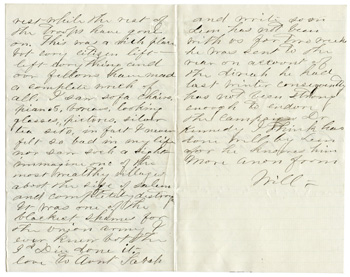 Will Fisher to his mother Cassville, Georgia May 20, 1864