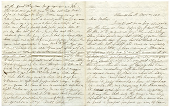 Will Fisher to his mother Atlanta, Georgia October 1, 1864