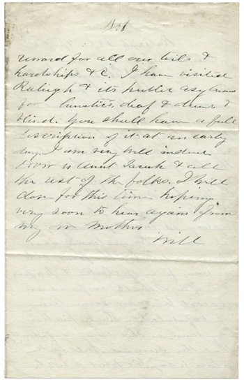 Will Fisher to his mother Raleigh, North Carolina April 17, 1865