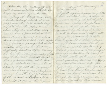 Will Fisher to his mother Goldsboro, North Carolina March 30, 1865